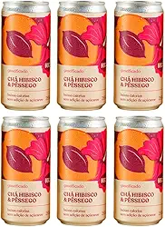 Kit 6X: Chá de Hibisco com Pêssego Gaseificado Brazô 269ml