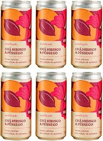 Kit 6X: Chá de Hibisco com Pêssego Gaseificado Brazô 269ml