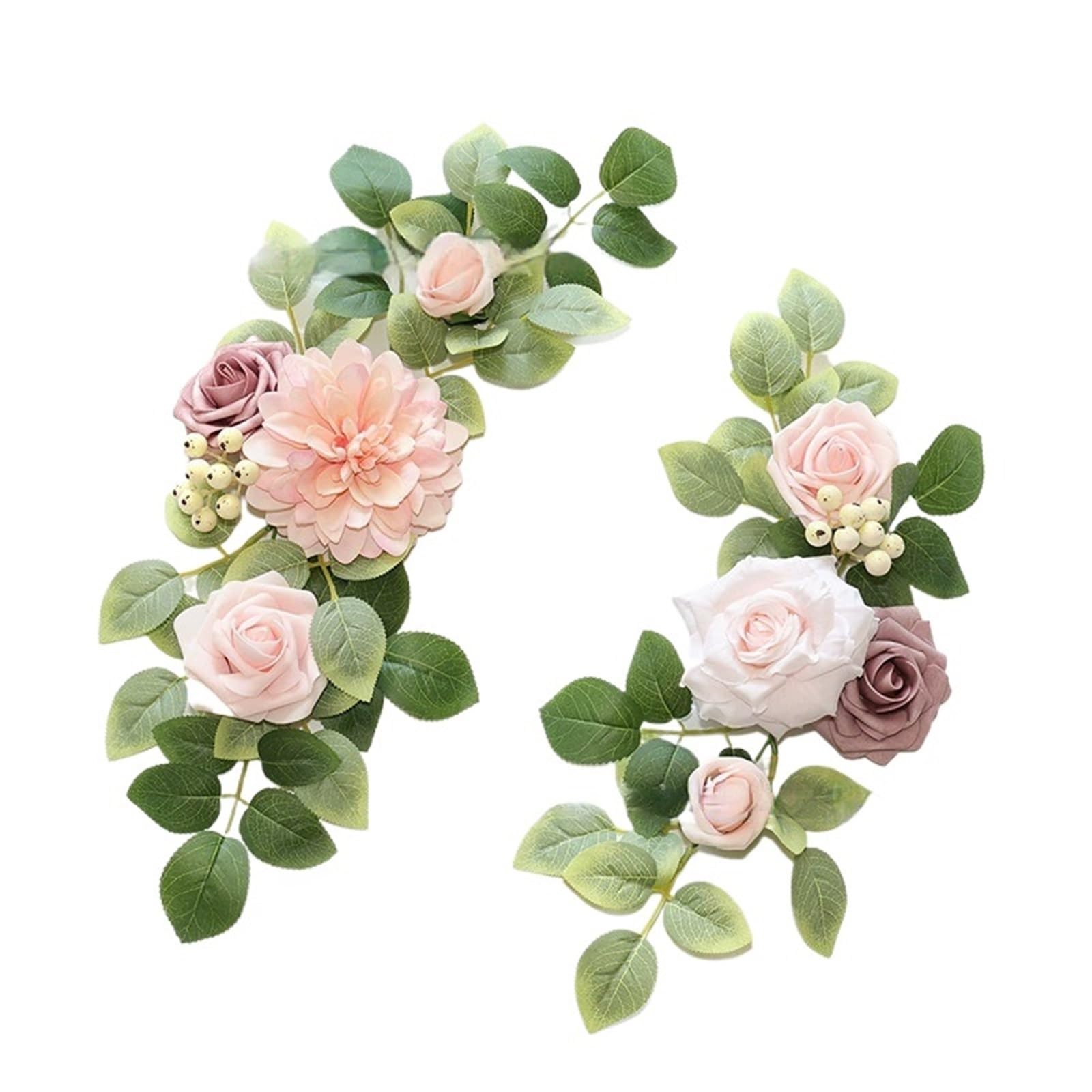 MOHUIED Artificial Floral Swags 2Pcs Artificial Flower Swag Garland Rustic Wedding Arch Flowers Kit For Sign Decorative Floral DIY for Ceremony Backdrop, Fireplace and Door Decor(Color3)