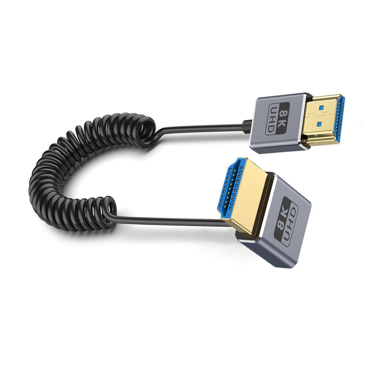 Câble d'extension spiralé 8K 60Hz 2.1 HDMI 48Gbit/s extensible pour console de jeu