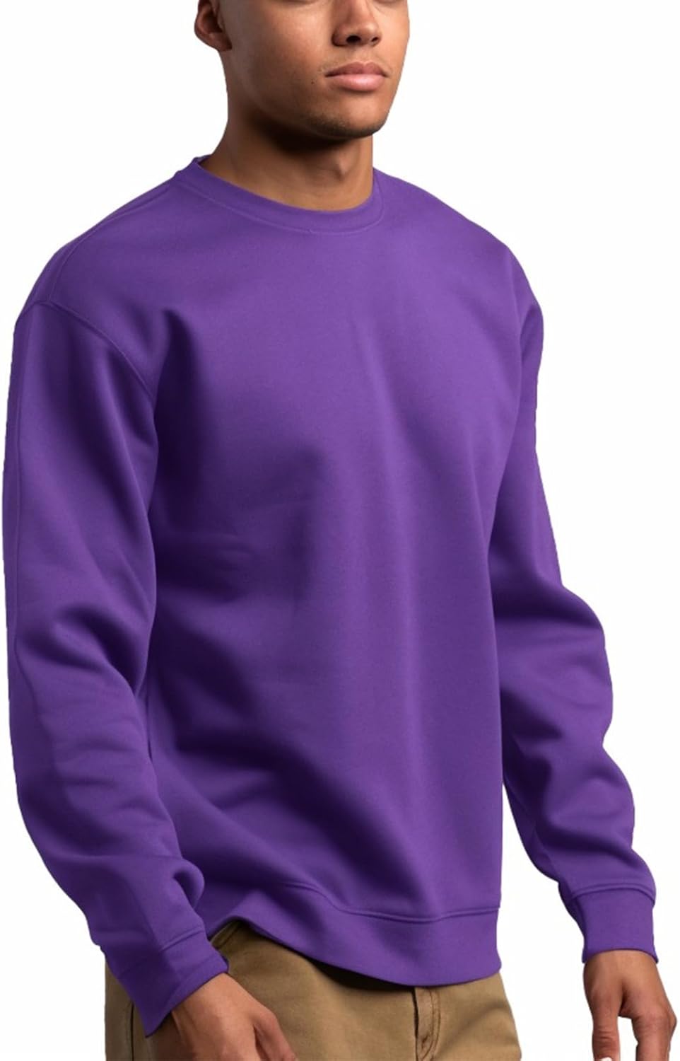 JIHUILAI Men's Crewneck Sweatshirt Plain Sweatshirts Athletic Workout Sweat Shirts Soft Long Sleeve Pullover Shirt - Image 4