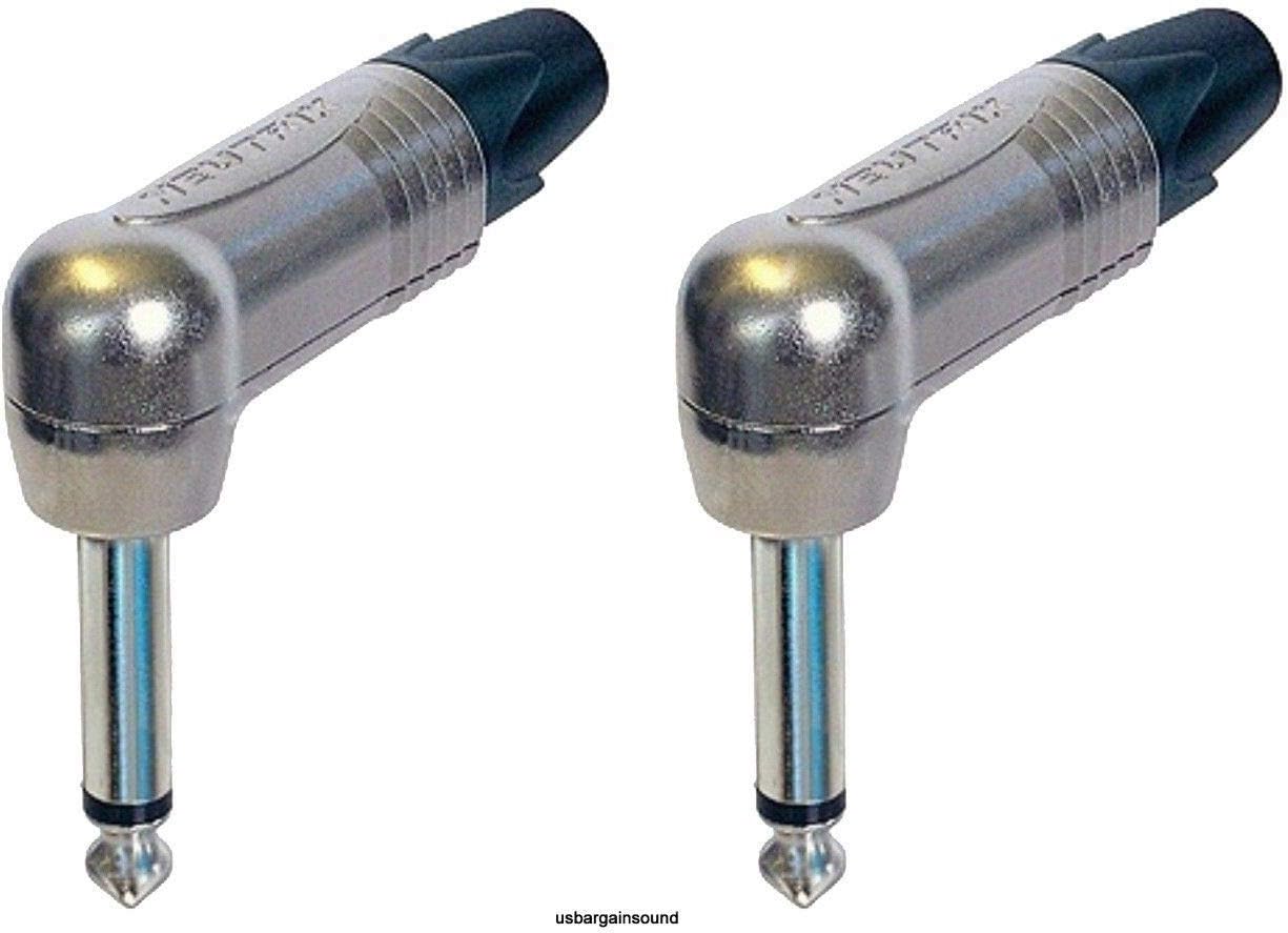 2 New Neutrik NP2RX Mono TS Right Angle 1/4" 6.35 mm Speaker Plug Nickel/Silver