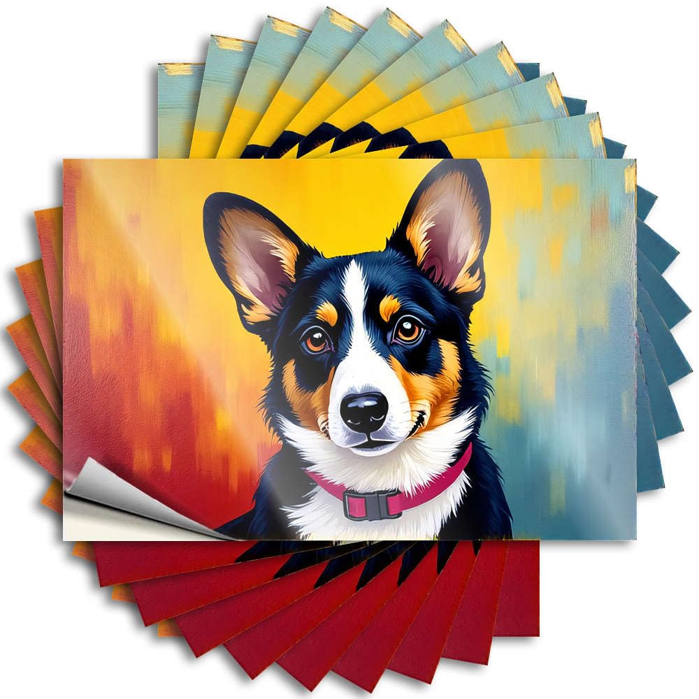Decals Camping Decorations Custom Stickers, Hat Waterproof A Colorful Painting of A Happy Dog for Hydro Flask | New Vinyl Decals for Drinking Holiday Gift(12X18CM)
