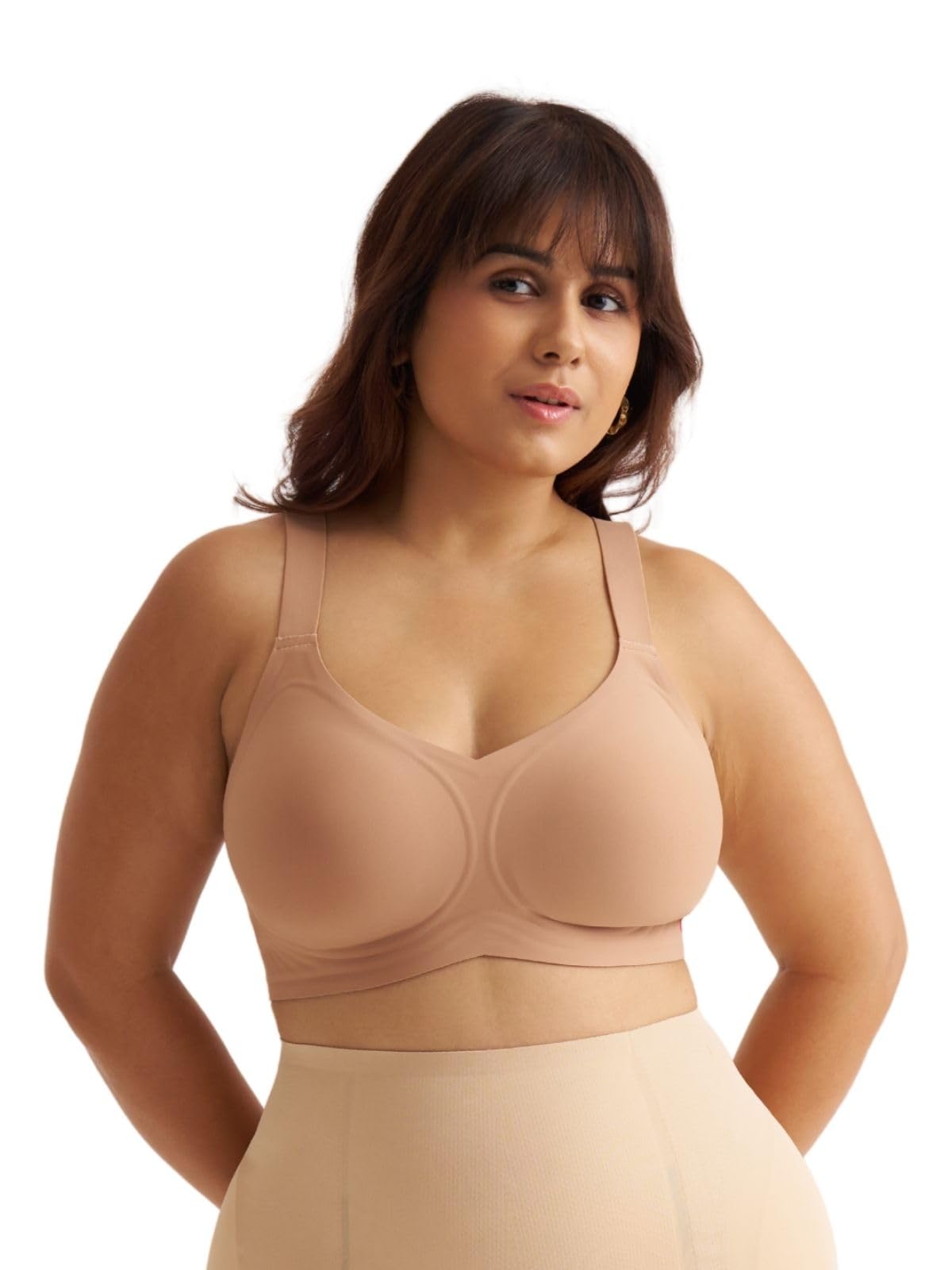 underneat Everyday Comfort Jelly Bra | Wire-Free Jelly Support Bra with Side Silicone Fillers | Lightly Padded, Seamless Bonded Design, with Wide Straps & Removable Pads| Breathable Everyday Bra for Women-picture-35