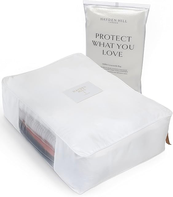 Luxury Cotton Sweater Storage Bag | Fits 7 Fine Knit Sweaters | 18 Inch | Certified Organic Cotton Cashmere Garment Bag | Breathable | Organizer for Sweaters and Linen | Certified Carbon Neutral
