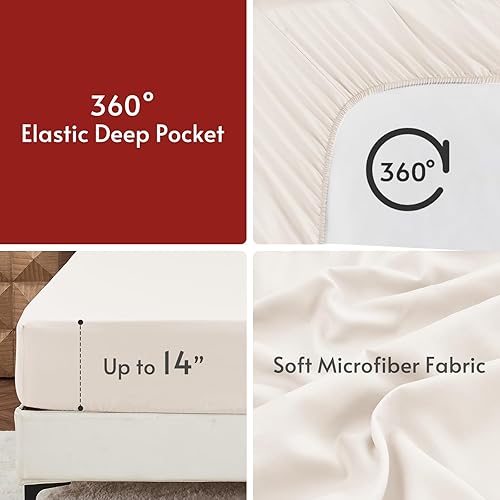 Miniatura 104 de MUXHOMO Juego de edredón Queen de 7 piezas, cama reversible en una bolsa, tamaño Queen, juego de ropa de cama para todas las estaciones con edredón