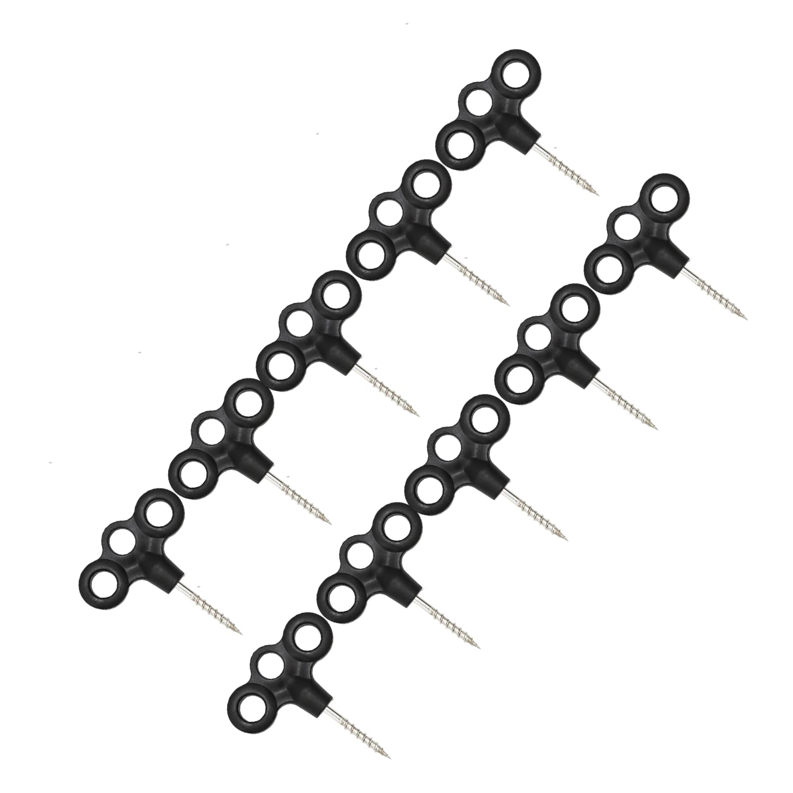 Buxuaaaa Tripled Eye Camping Screw Anchors High Tensile Windproofed Tent Screw Spikes for Tent Stability Windproofed Stakes
