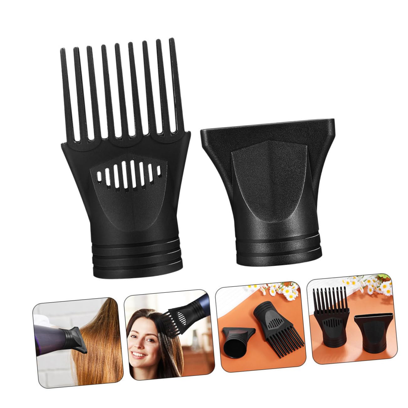 5 Sätze Haartrocknerzubehör Föhn Austausch der schmalen Düse lockig Haartrocknerdüse Fonds Universaldüsen Haartrockneraufsatz Aufsatz für Haartrockner Nylon Black