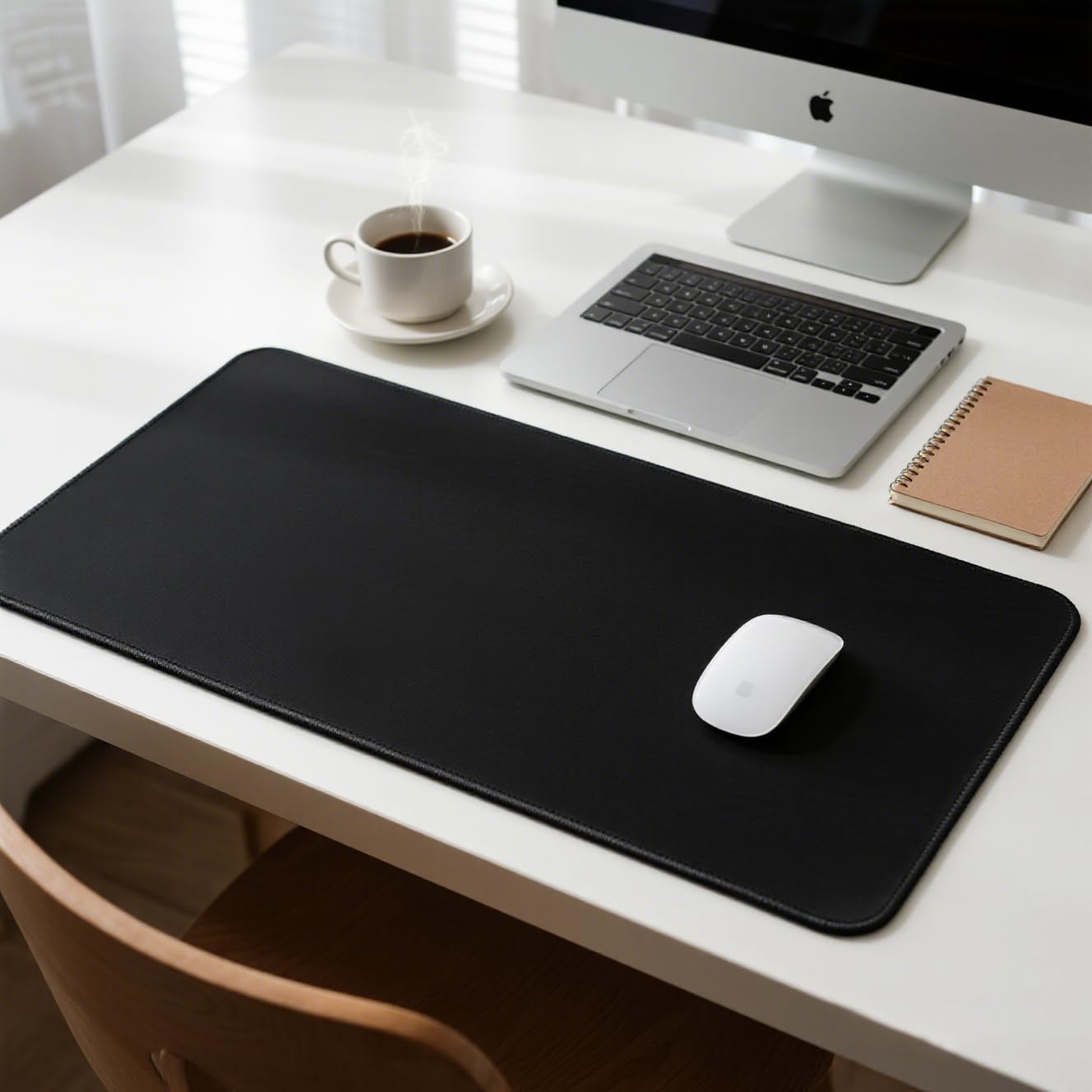 JIALONG Large Gaming Mouse Pad, Extended Mousepad with Black Stitched Edges, XXL Desk Mat, Big Computer Keyboard Mat for Gaming and Office, 35.4 x 15.7 inches