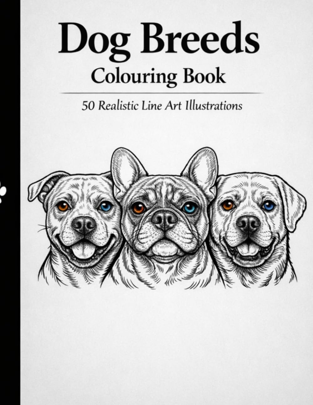 Dog Breeds Colouring Book: 50 Realistic Line Art Illustrations for Adults and Dog Lovers (Mindful Pet Breeds Coloring Collection)