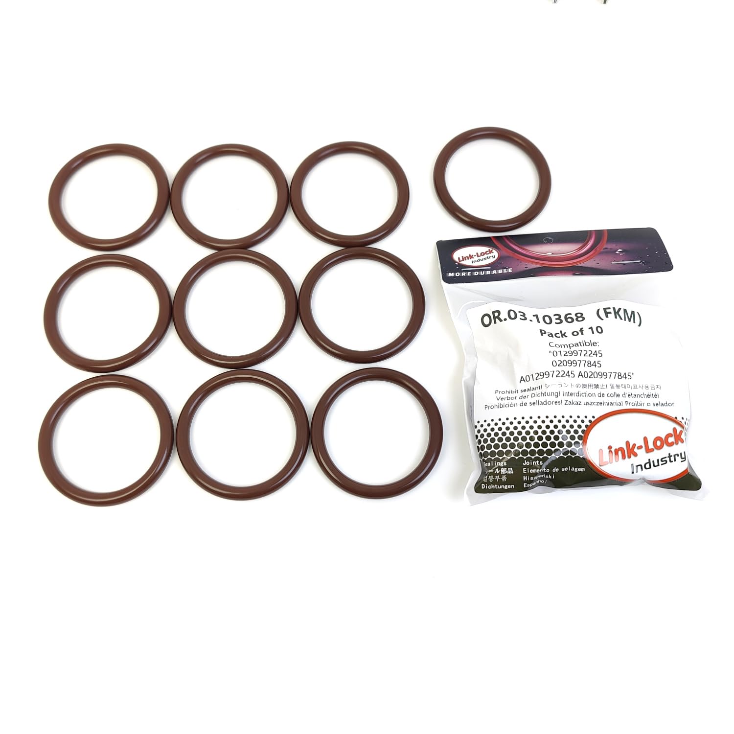 10PCS OR.03.10368 FKM Viton Sealing O-Ring Kit of Turbocharger Intake Hose 0129972245 0209977845 A0129972245 A0209977845 for MERCEDES-BENZ-OM611 OM621 OM613 OM646 OM647 OM648