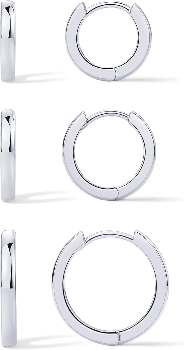 PAVOI Gold Huggie Earrings for Women, 14K Gold Plated CZ Set of 3 | 925 Sterling Silver Posts, Small Hoop Earrings for Women, Hypoallergenic Earrings, Earring Pack