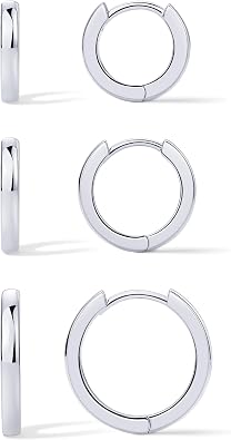 PAVOI Gold Hoop Earrings for Women - 14K Gold Plated 925 Sterling Silver Posts 3 Pairs Hoop Earrings Set for Women - Hypoallergenic Huggie Earring Pack