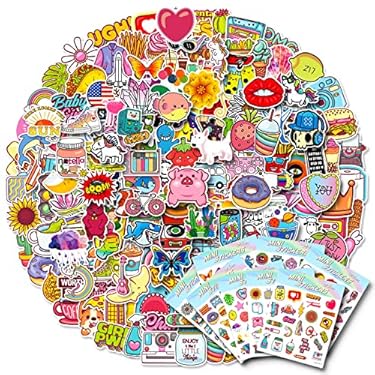 AMAZON - LIFEBE 400pcs Random Stickers Pack, Waterproof Vinyl Stickers for Water Bottle, Cute Stickers for Kids Adults Teens, Aesthetic Stickers for Skateboard Flask Laptop Computer Phone