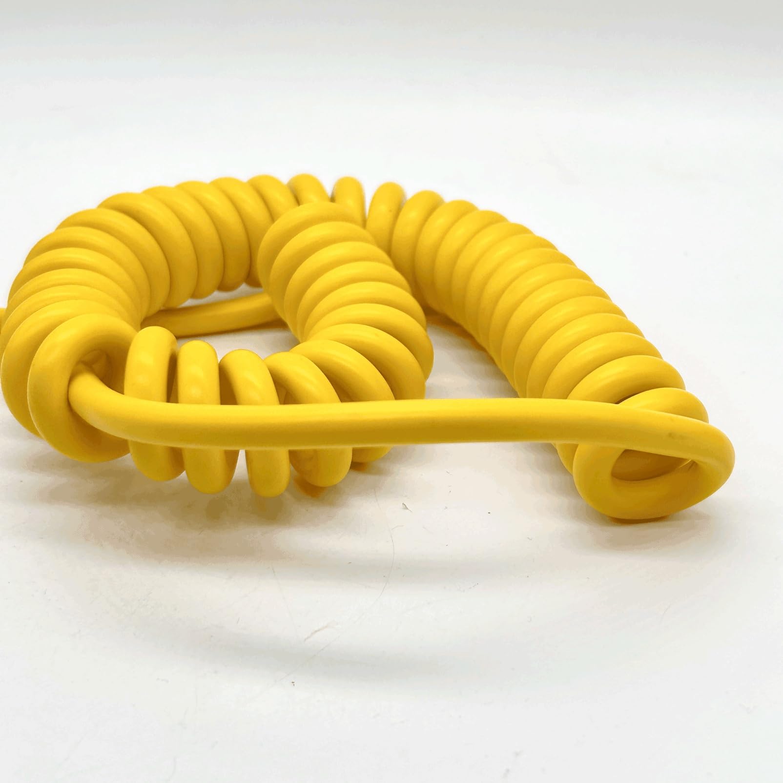 3 core Spiral Cord Wire 1.5mm2 Stretched Electronic Cord 15AWG Flexible PU Yellow Cable Wciągany(Stretch 3 Meters)