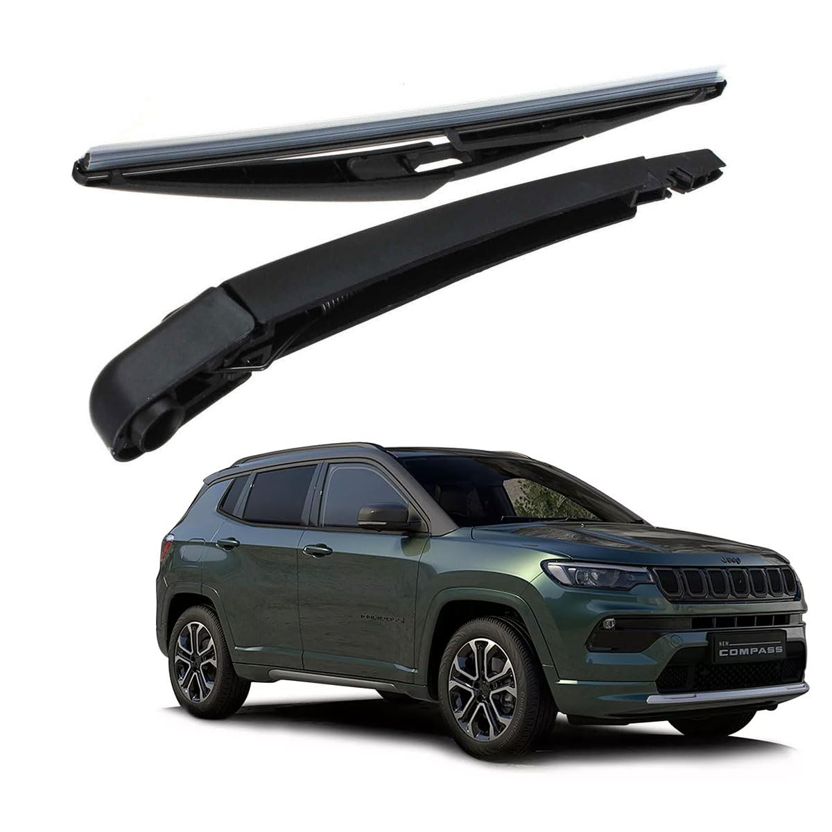 Oshotto Rear Wiper Blade with Arm Compatible with Jeep Compass (Black)-image-5