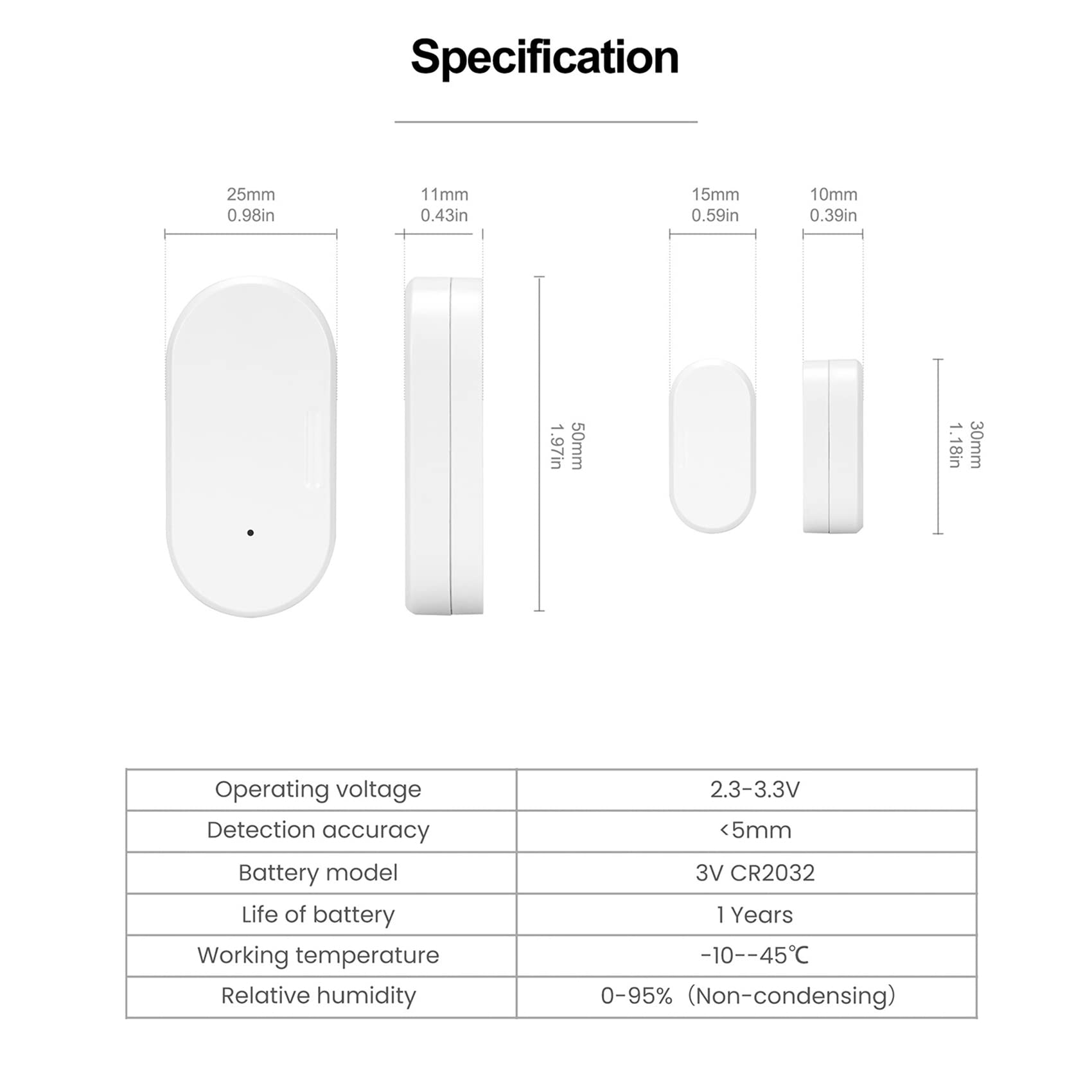 Tuya Zigbee 3.0 Smart Detektoren Tür Sensor Smart Life Hause (8 STÜCK)