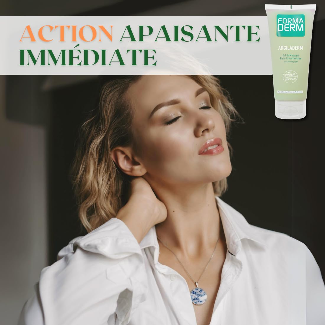 Formaderm - Argiladerm 100 ml Gel Massage à l'Argile Verte, Huiles Essentielles, Extraits de Plantes - Effet Froid Chaud Immédiat - Soulage les Douleurs Articulaires et Musculaires