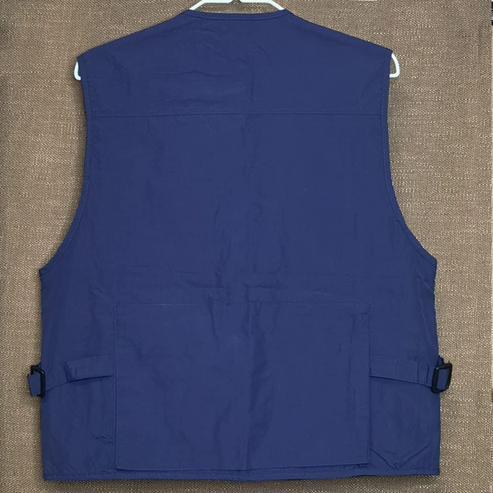 Gilet da Uomo e da Donna, Gilet Militare da Caccia, Arrampicata, Pesca, Fotografia, con Tasche Multiple, Blu, XS