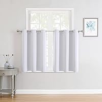 Vista 57 de ChrisDowa - Cortinas blackout con ojales para habitación y sala, juego de 2 paneles de cortinas con aislamiento térmico, gris oscuro, 42 x 63