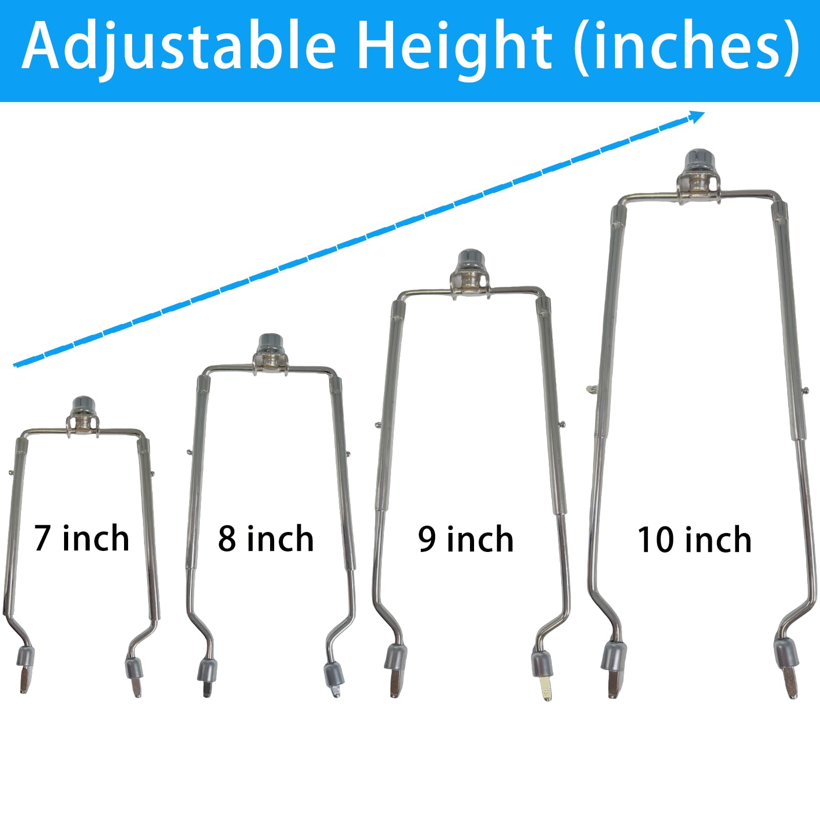 Soporte de arpa para pantalla de araña, altura ajustable de 7/8/9/10 pulgadas, silla estándar de 3/8 pulgadas, base de luz E14/E26/E27, convertidor de adaptador de ajuste UNO, kit de lámpara 2