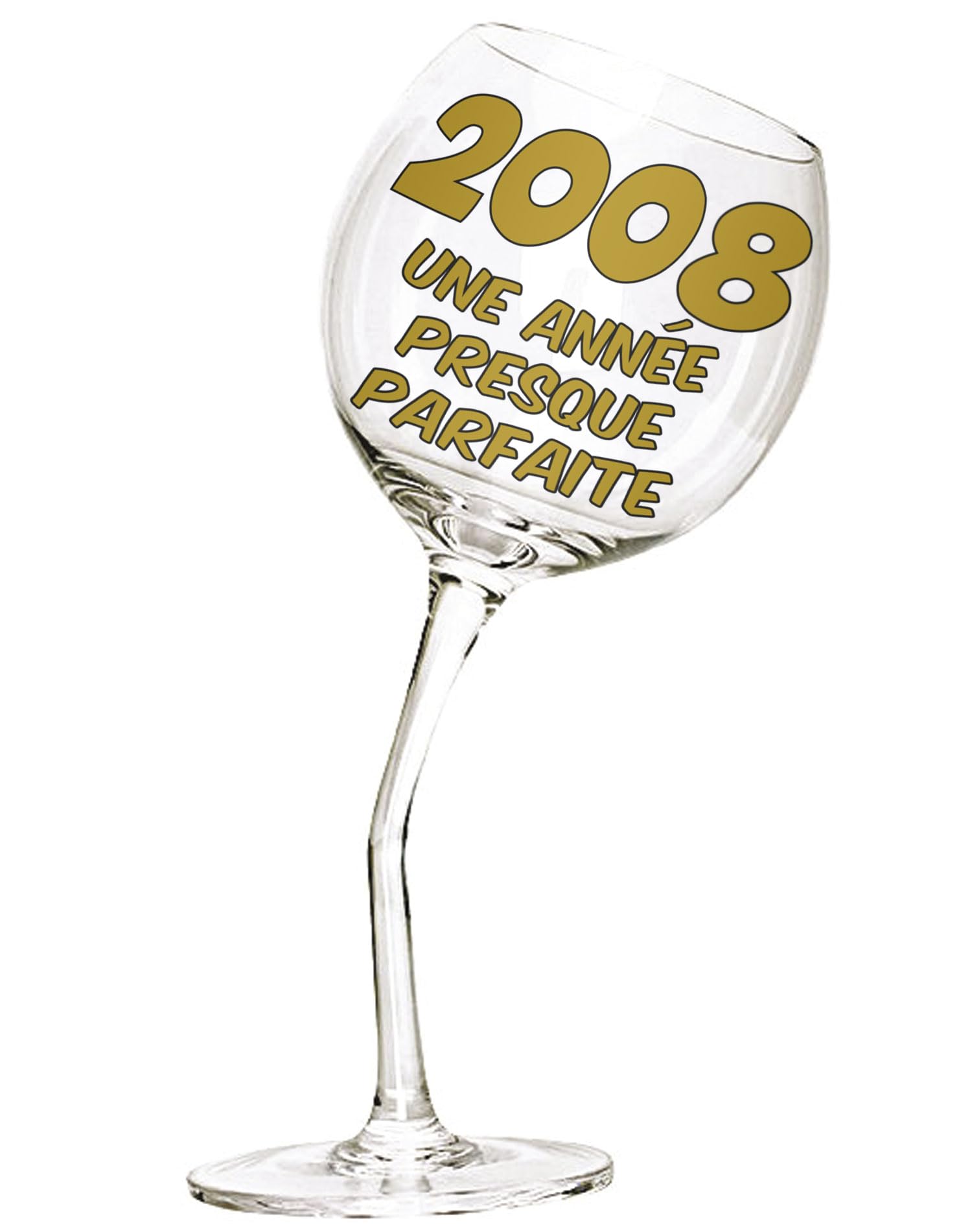 Verre à pied tordu anniversaire 18 ans cadeau original