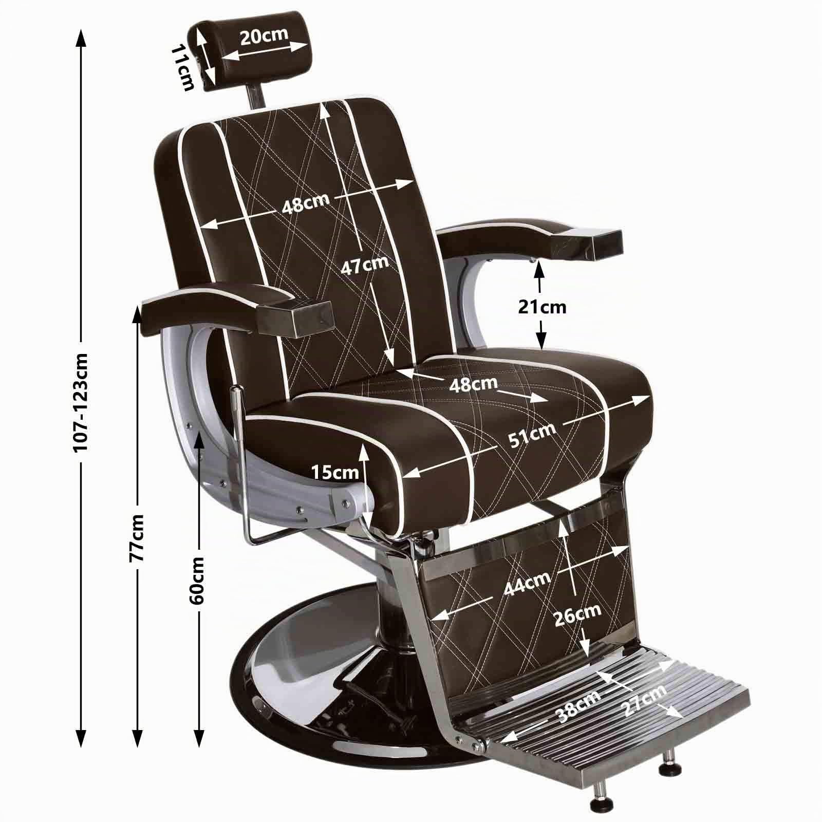 BarberPub - 3810BR - Chaise Hydraulique pour Coiffure - Simili cuirMarron