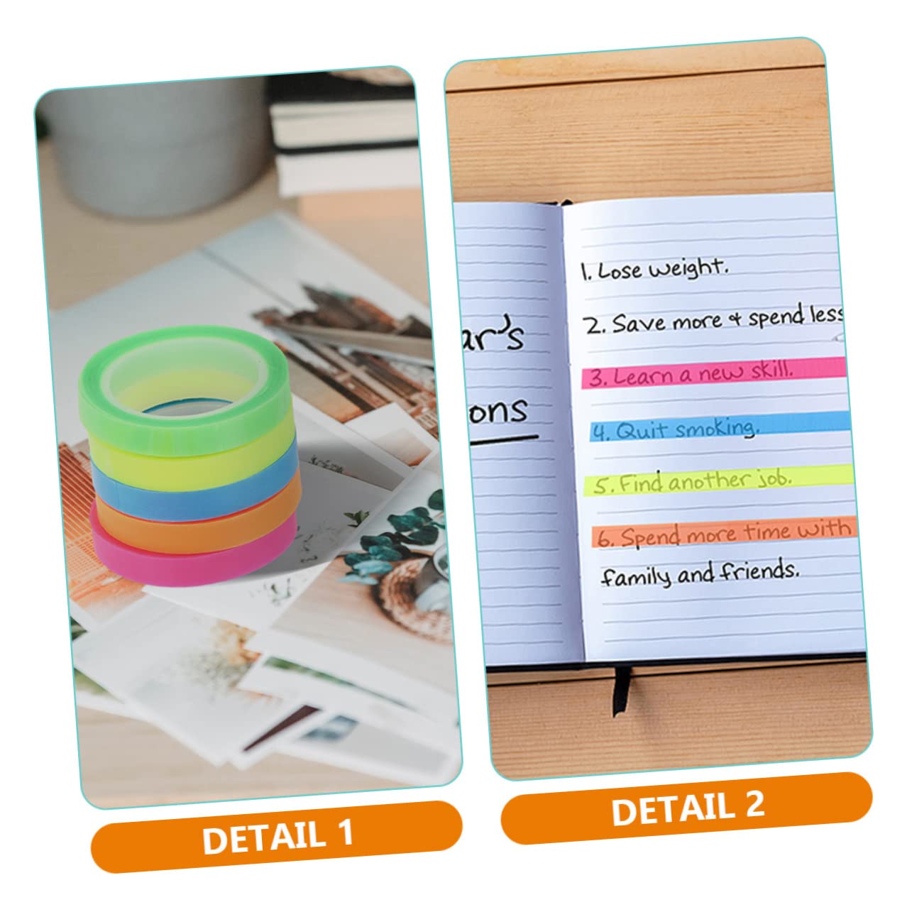 NUOBESTY 100rollen Wasserdichte Selbstklebende Transparente Highlight-tapes Praktische Seitenmarker Für Schule Büro Und Notizen
