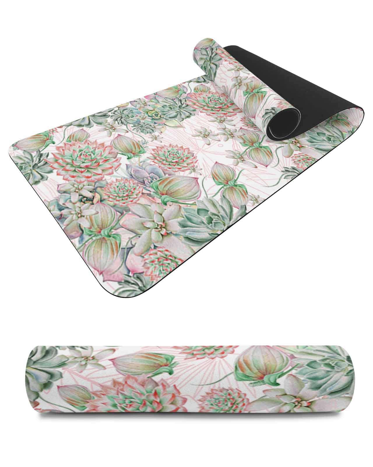 Debedcor Heat Proof Table Pads Waterproof Decorative, Succulent Tropical Non-Slip Table Countertop Protector, Farmhouse Summer Botanical Insulation Mat for Kitchen Room, 40 x 12 Inches