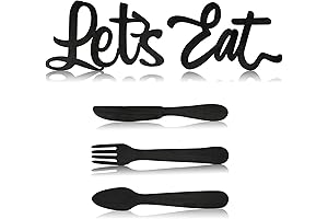 Jetec Let's Eat Wood Wall Hanging Decor for Kitchen