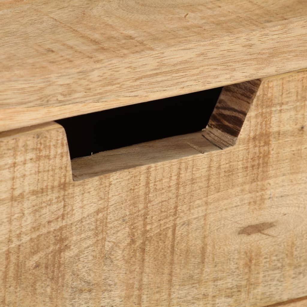 Schreibtisch aus unbehandeltem Mangoholz, massiv, 100 x 45 x 90 cm | 2 Schubladen, stabile Oberfläche, Vintage-Stil, Computertisch, Arbeitstisch, Studententisch