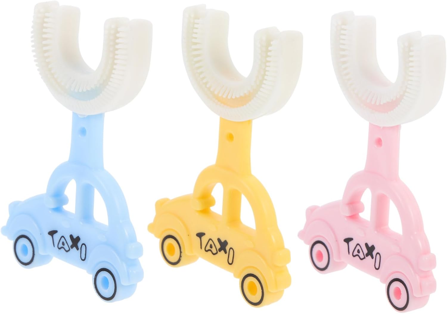 3pcs U Shaped Manual Toothbrush Washable Silicone Toothbrushes with Comfortable Grip Plaque Removal for Boys and Early Oral Care Tool