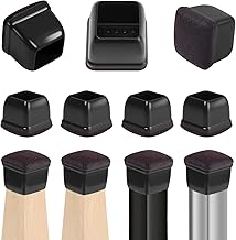 RCHYFEED 24 Pieces Furniture Leg Protectors Black, 19-28 mm Chair Leg Covers with Felt, Elastic Chair Leg Protectors for Scratch-Resistant, Chair Felt Pads for Furniture Legs