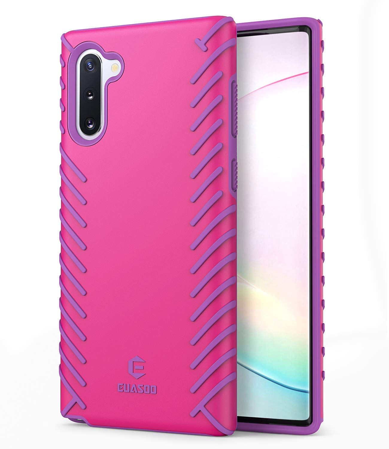 EUASOOGalaxy Note 10 Case, Hard PC and TPU Case, Lightweight Non-Slip Support Wireless Charging (Red)