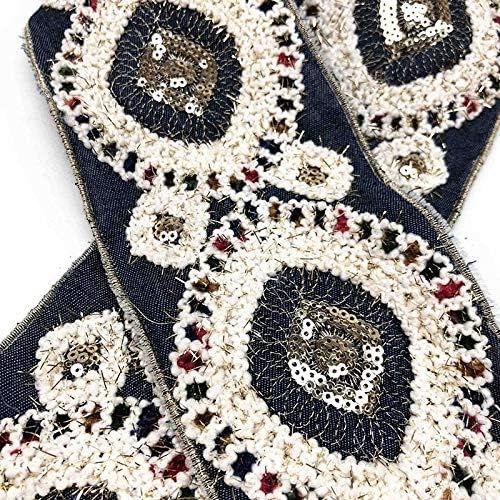 2Meters Gold Line Sequins Lace Trims Embroidered bing
