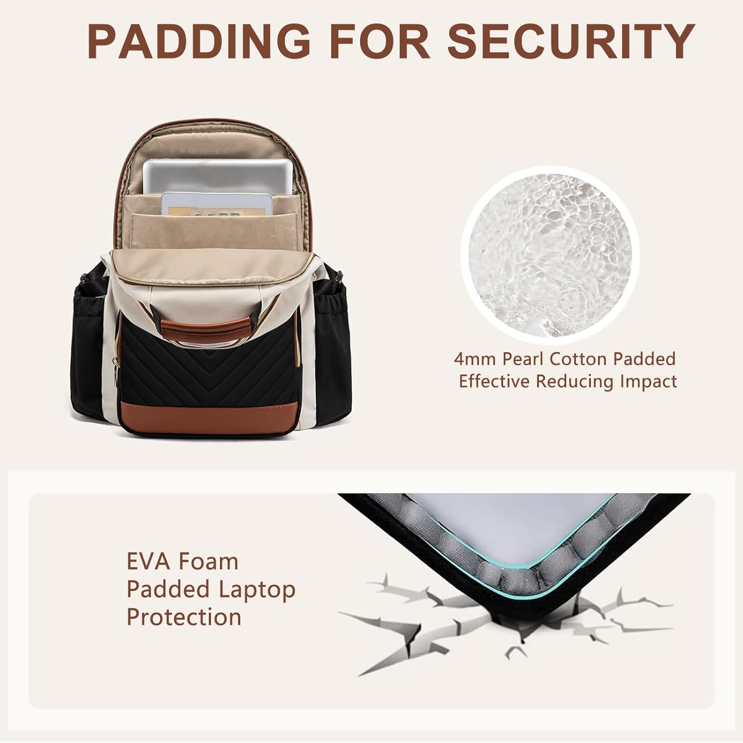 Laptop Backpack for Women Bookbag: 17 inch Work School Backpacks with Pouch Pocket for Large Capacity Cup & USB Charger College Book Bag Travel Business Nurse Teacher Bookbags Anti-theft Back Pack - Image 7