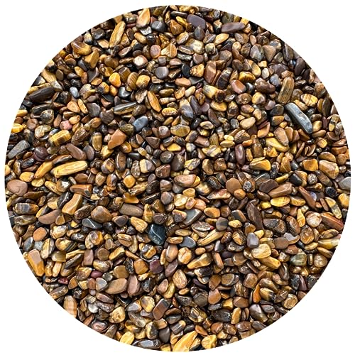 Image of 2 oz Lot Natural Semi Gold Tiger Eye Tumbled Gemstone Chips, Gold Tiger Eye Crushed Mini Crystals, Undrilled Tiger Eye Chips (Gold Tiger Eye)