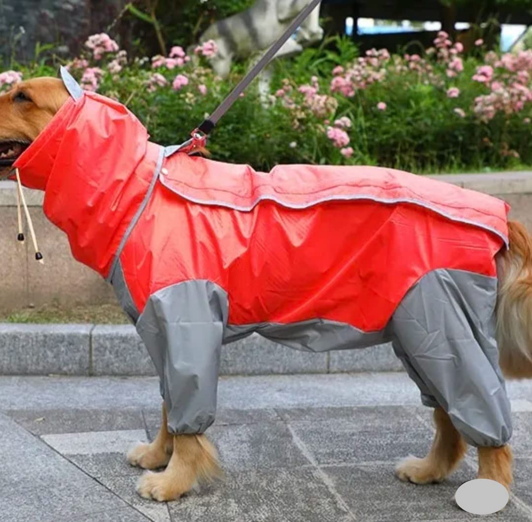 Chubasqueros con Capucha para Pequeño Medianas Grandes Perros, Impermeables con Capucha, Raincoat for Dog,Ropa de Perros (28, Rojo)