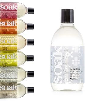 Soak Laundry Soap – No Rinse, Plant Derived Hand Wash Detergent - 375 ml / 12 fl. oz, 75+ Washes (Scentless)