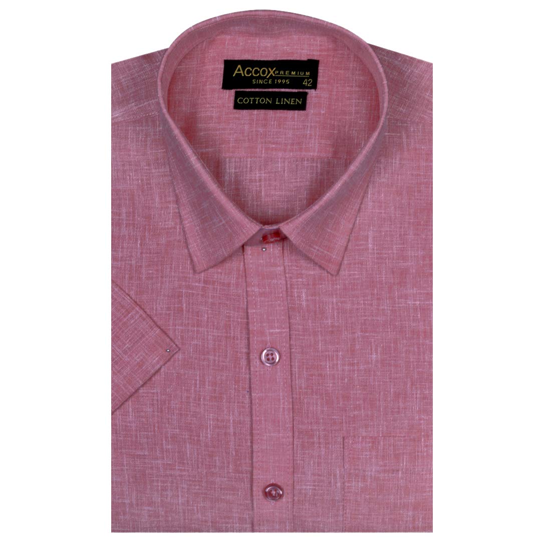 accox Men's Half Sleeves Formal Regular Fit Cotton Linen Shirt(GC30)-picture-25