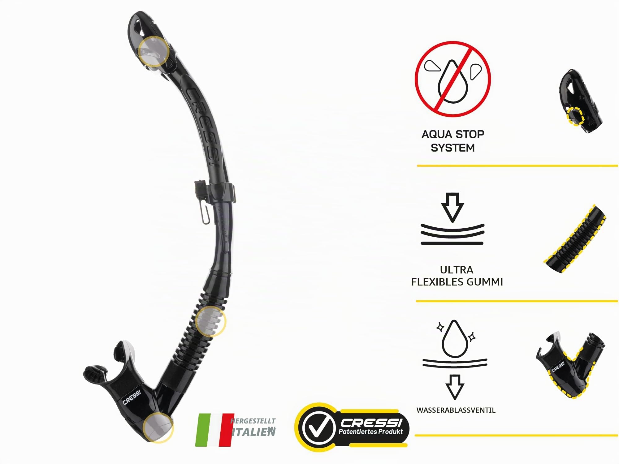 Cressi Unisex-Adult Itaca Ultra Dry Snorkel Trockenes Freitauchen und Schnorcheln