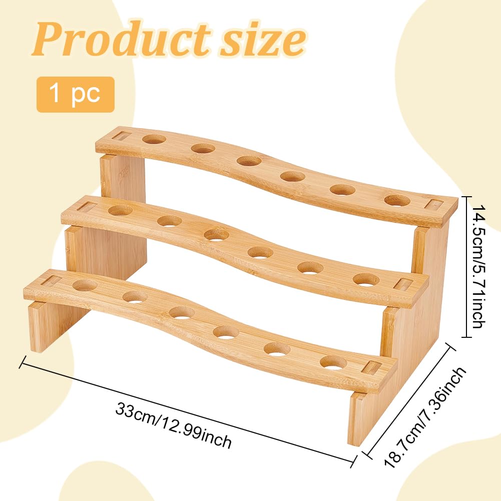 BENECREAT Supporto Porta Cono Gelato, Espositore per Alimenti Da 33x18.7x14.5cm per Eventi di Catering, Espositore A Cono In Legno Naturale con Struttura Robusta per Feste e Buffet