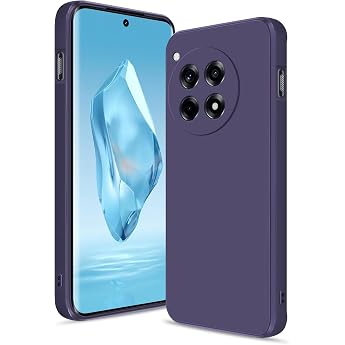 Case for OnePlus 12R Purple High-quality silicone case full body mobile phone case silky soft touch scratch-resistant soft microfibre lining