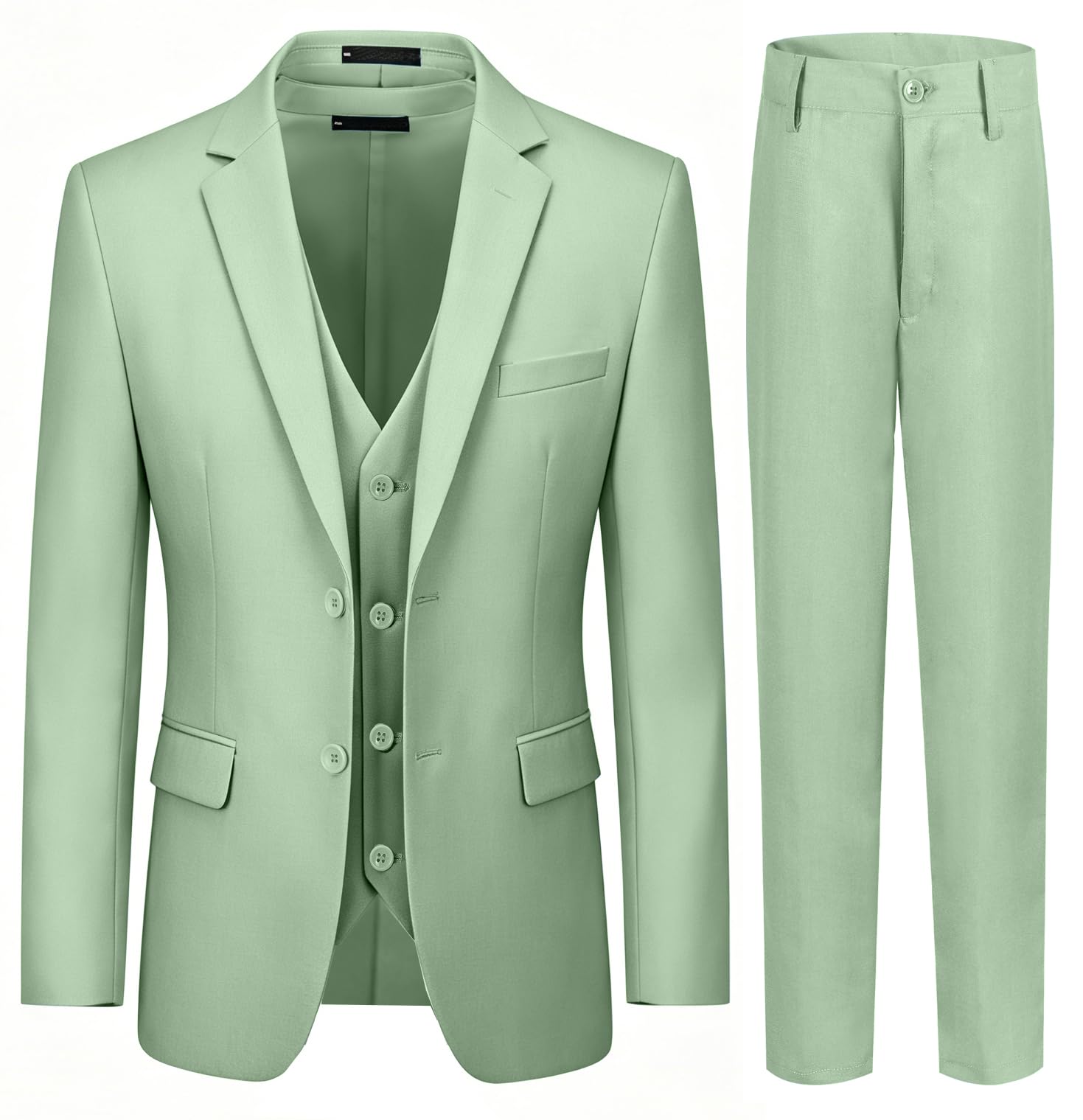 Photo 1 of Boys Formal Suits 3 Piece Slim Fit Suit Dress Clothes Ring Bearer Outfit Suits for Boy Size 8 Sage Green