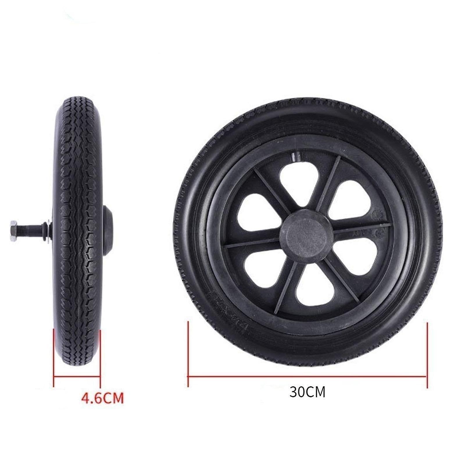 Pneu de fauteuil roulant en polyuréthane (PU) increvable et plein, pneu de rechange sûr pour roue arrière de fauteuil roulant, 12 pouces,