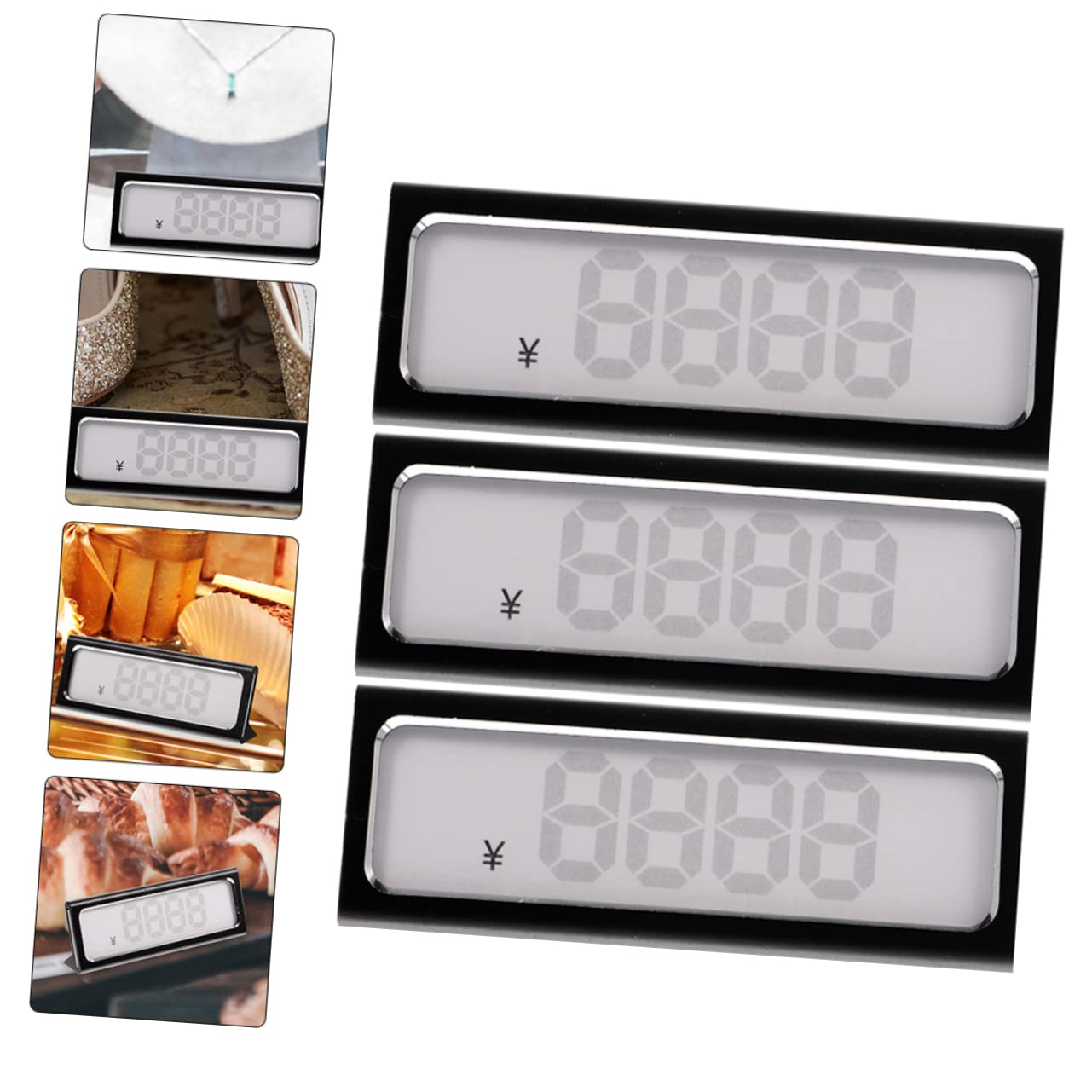 ARTIBETTER 3pcs Display Board Stand Adjustable Prices Tag Pricing Holder Number Tags Sign Prices Tag Label Retail Alloy Label Holder Practical Label Holder Aluminum Alloy Black