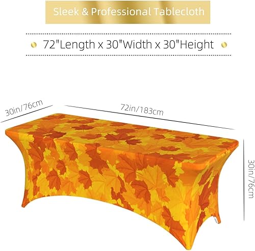 Miniatura 5 de XBFCDN Mantel rectangular ajustable de hoja de arce otoñal de 6 pies para fiestas, banquetes, festivales, bodas
