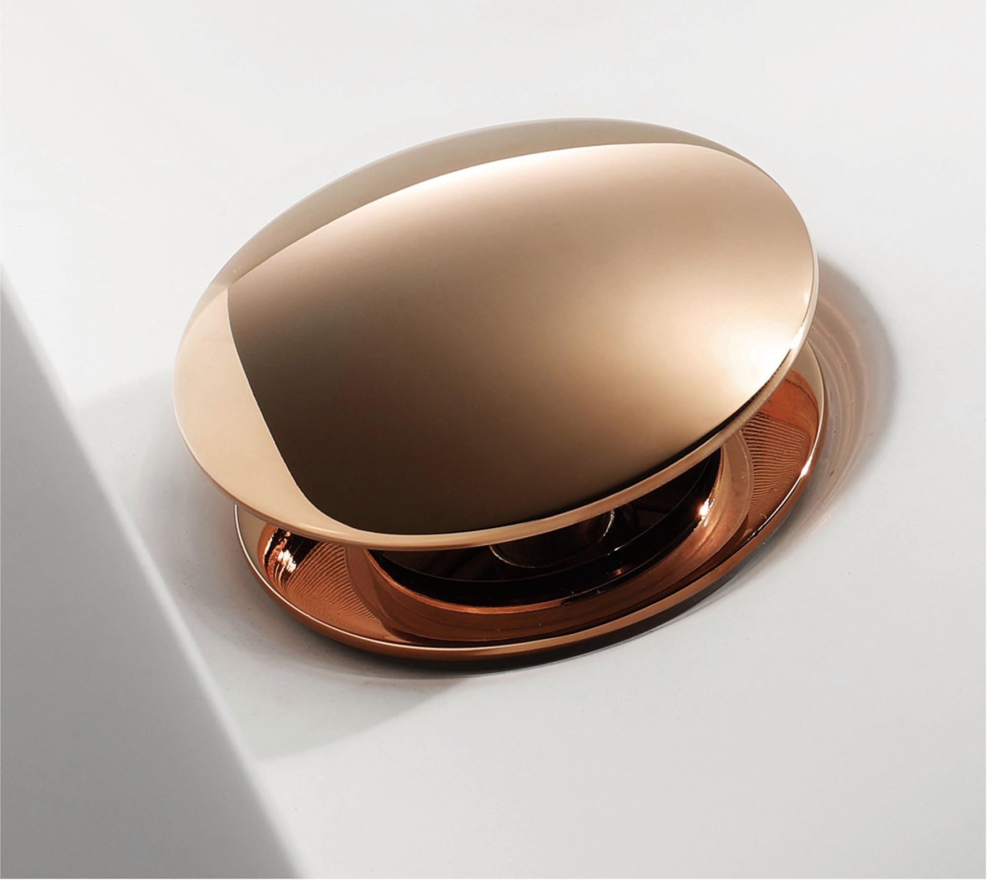 Mosiężna Umywalka Umywalka Odpływ Mosiężny Korek Spustowy Złota Umywalka Do Łazienki Odpływ Z Przelewem I Bez (Color : Rose Gold, Size : 66mm)
