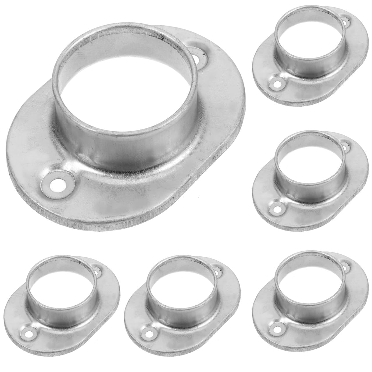 PRETYZOOM 6pcs Round Tube Post Base Post Flange Mount Base Tube Plate for Handrail Supports Deck Railing Bracket Fence Outdoor Support for Railings & Pickets