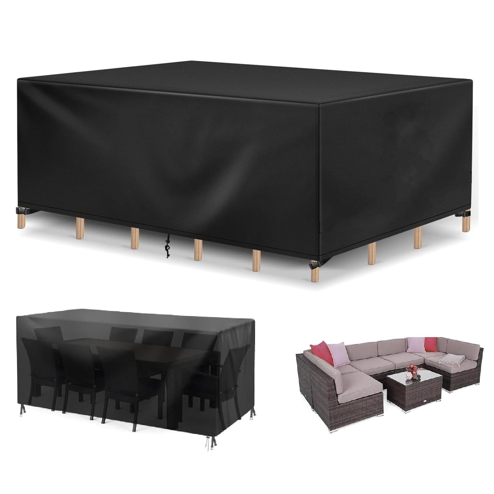 Housse table de jardin Oxford 420D imperméable et haute résistance